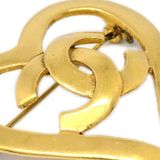 Chanel Heart Brooch Gold 95P