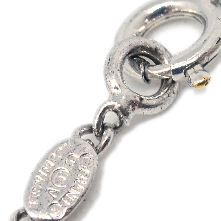 Chanel CC Chain Necklace Pendant Rhinestone Silver 07V