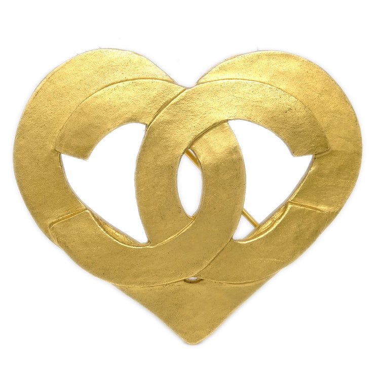 Chanel Heart Brooch Gold 95P