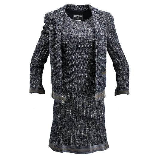Chanel Jacket Dress Set Navy 04A #36