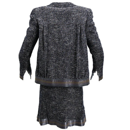 Chanel Jacket Dress Set Navy 04A #36