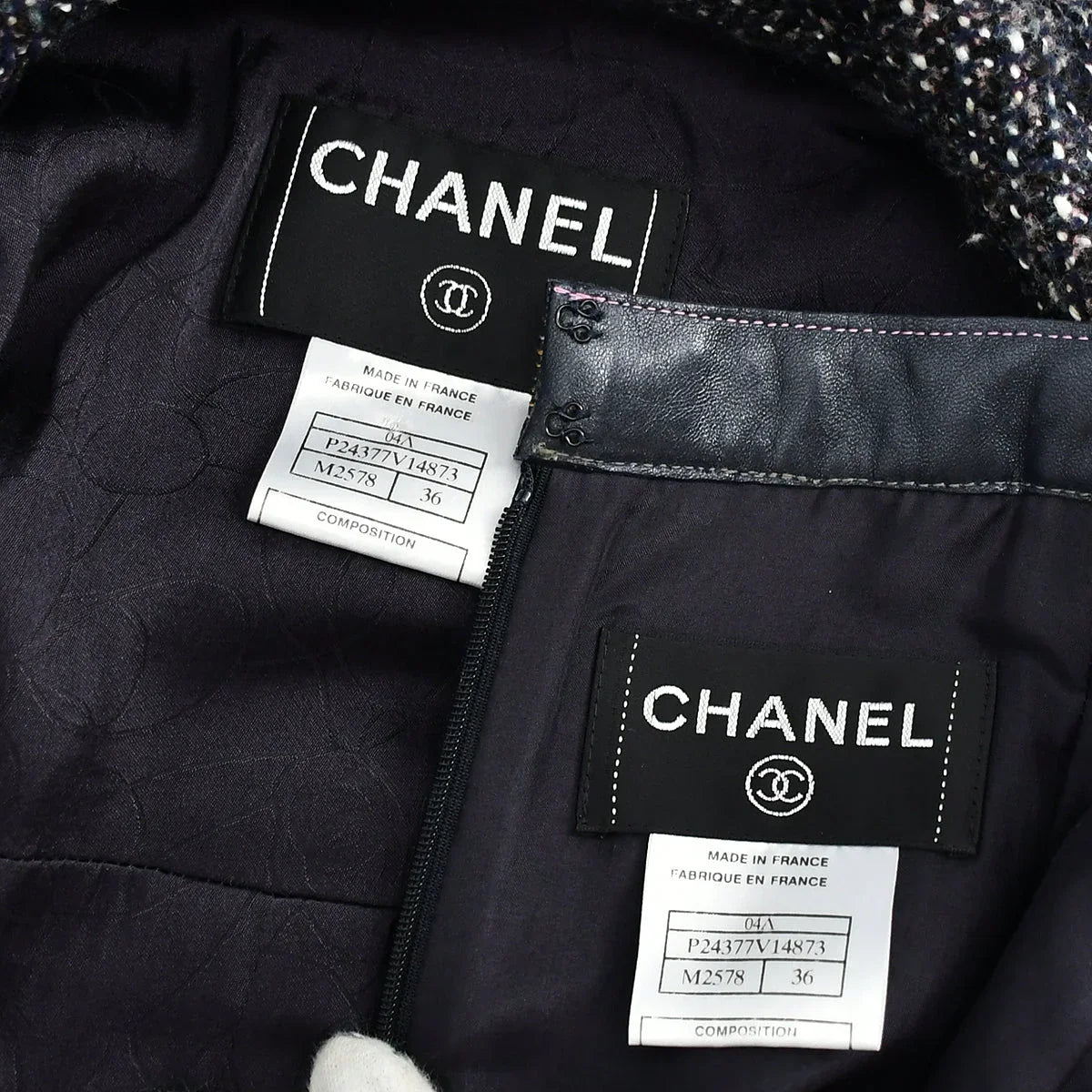 Chanel Jacket Dress Set Navy 04A #36