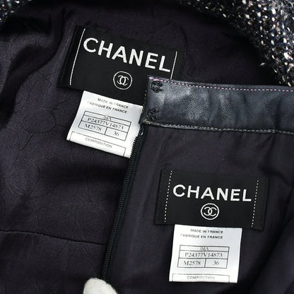 Chanel Jacket Dress Set Navy 04A #36