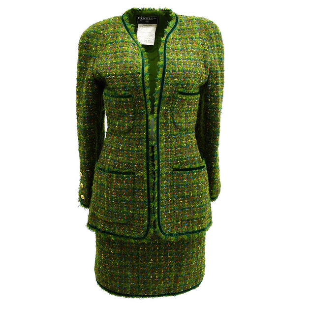 Chanel Setup Suit Jacket Skirt Green 23 #36 – AMORE Vintage Tokyo