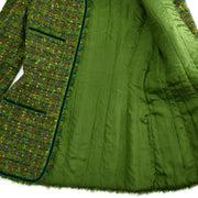 Chanel Setup Suit Jacket Skirt Green 23 #36