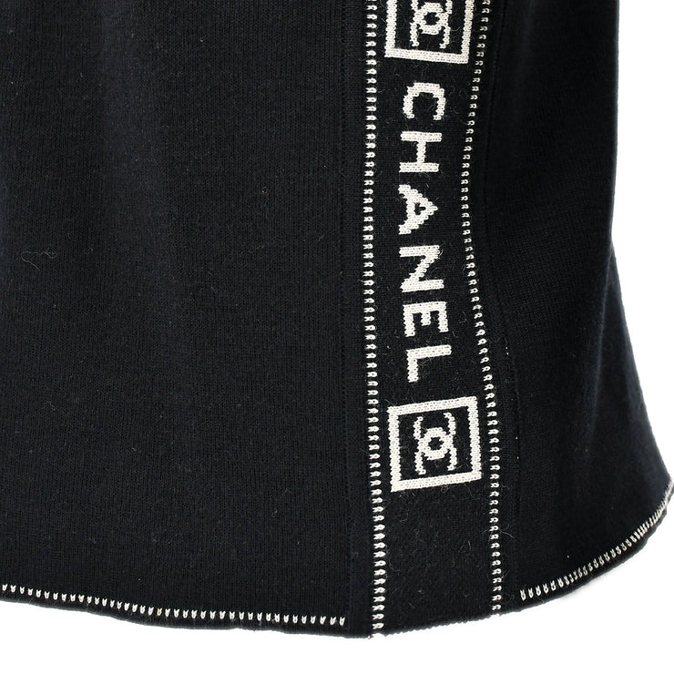 Chanel Sport Line Zip Up Jacket Black 03A #44