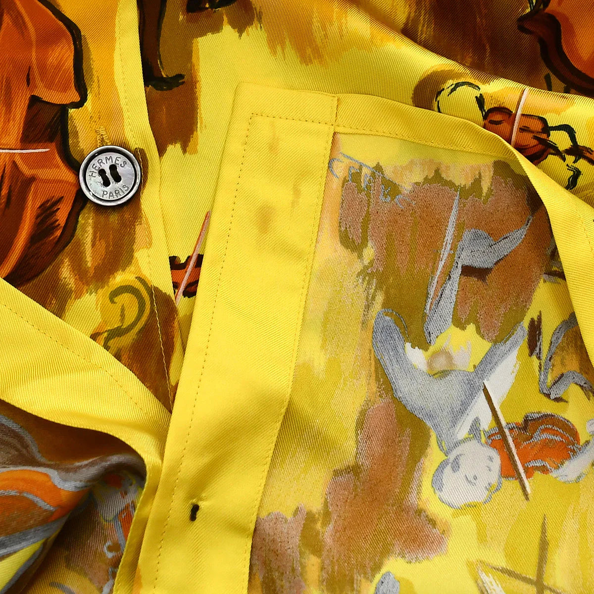 Hermes 1980s Shirt Blouse Yellow #38