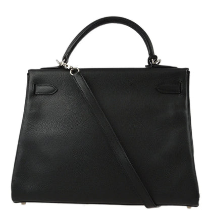 Hermes 2004 Black Epsom Kelly 32 Retourne