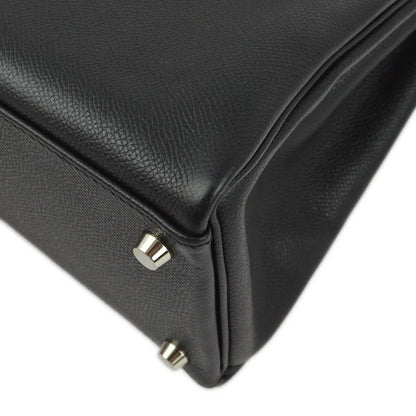 Hermes 2004 Black Epsom Kelly 32 Retourne