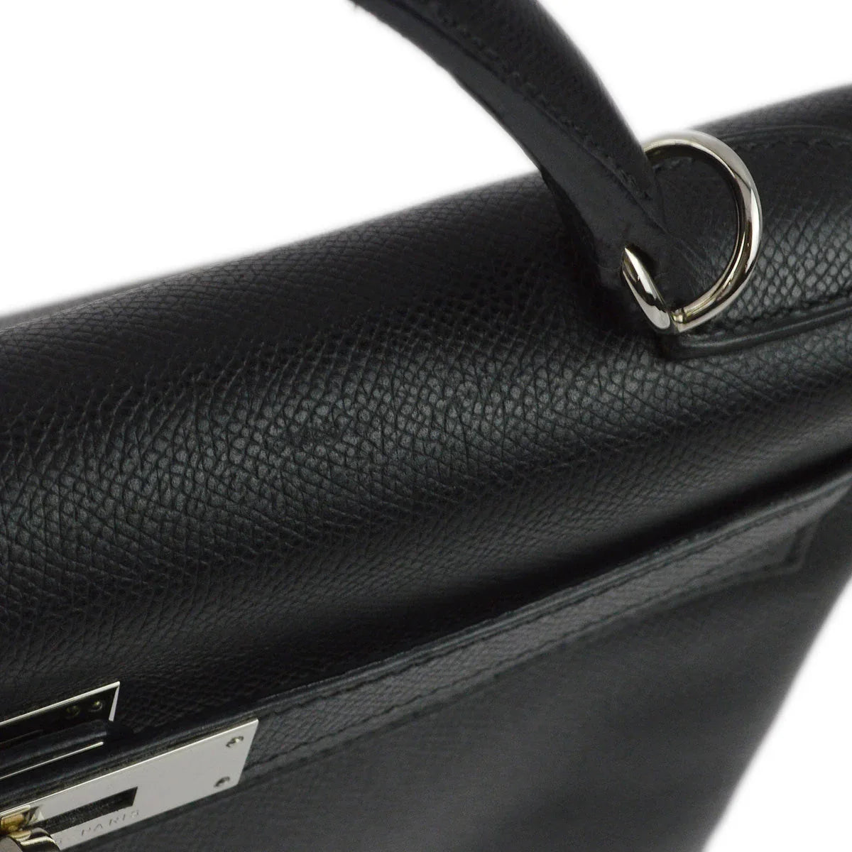 Hermes 2004 Black Epsom Kelly 32 Retourne