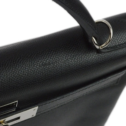 Hermes 2004 Black Epsom Kelly 32 Retourne