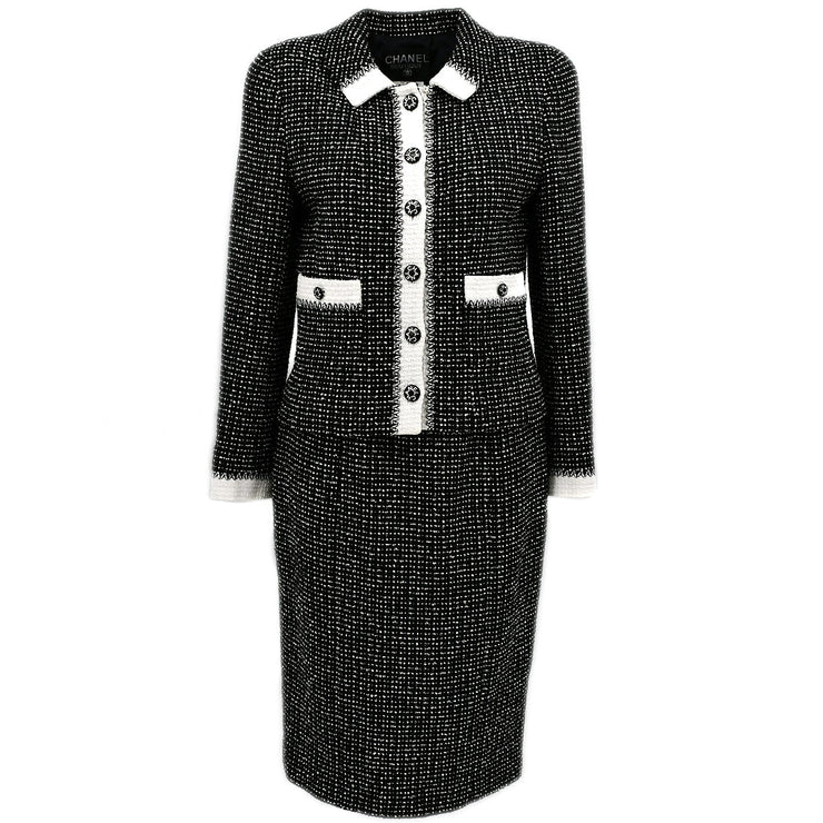 Chanel Setup Suit Jacket Skirt Black 96C #36