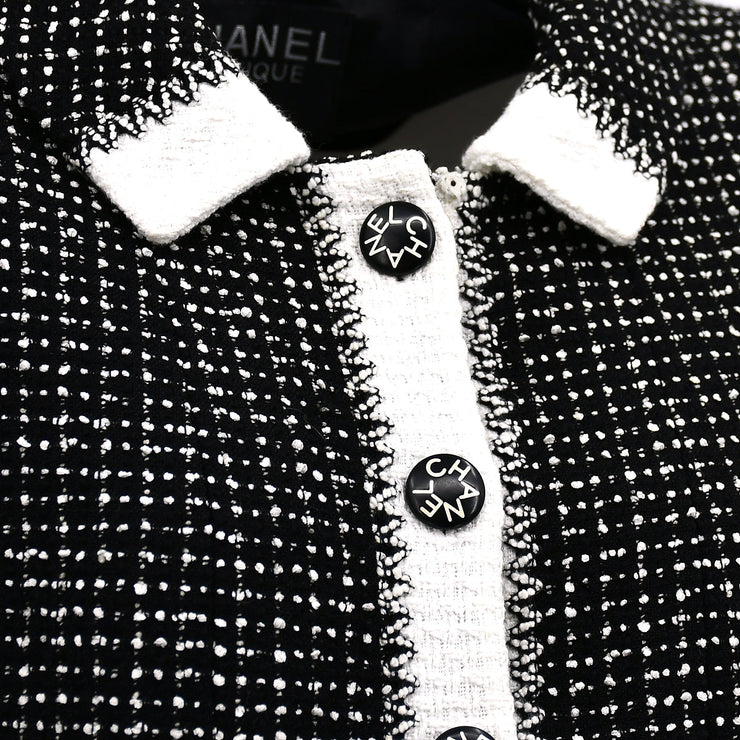 Chanel Setup Suit Jacket Skirt Black 96C #36