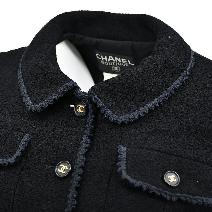 Chanel Single Breasted Jacket Black 97P #40