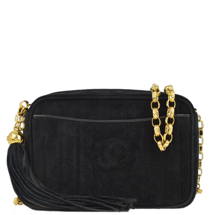 Chanel Black Suede Mademoiselle Camera Bag Mini