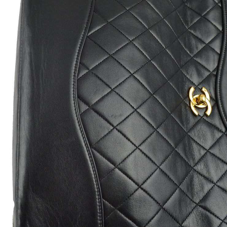 Chanel Black Lambskin 2way Handbag Shoulder Bag