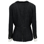 Chanel Single Breasted Jacket Dark Gray 07P #38