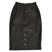 Chanel Lamb Leather Skirt Black