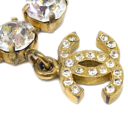 Chanel Rhinestone Bracelet Gold 96P