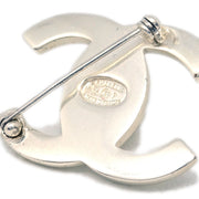Chanel Turnlock Brooch Pin Silver Small 96P