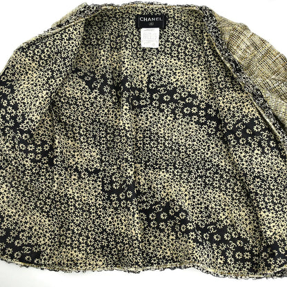 Chanel Collarless Jacket Beige 03P #48