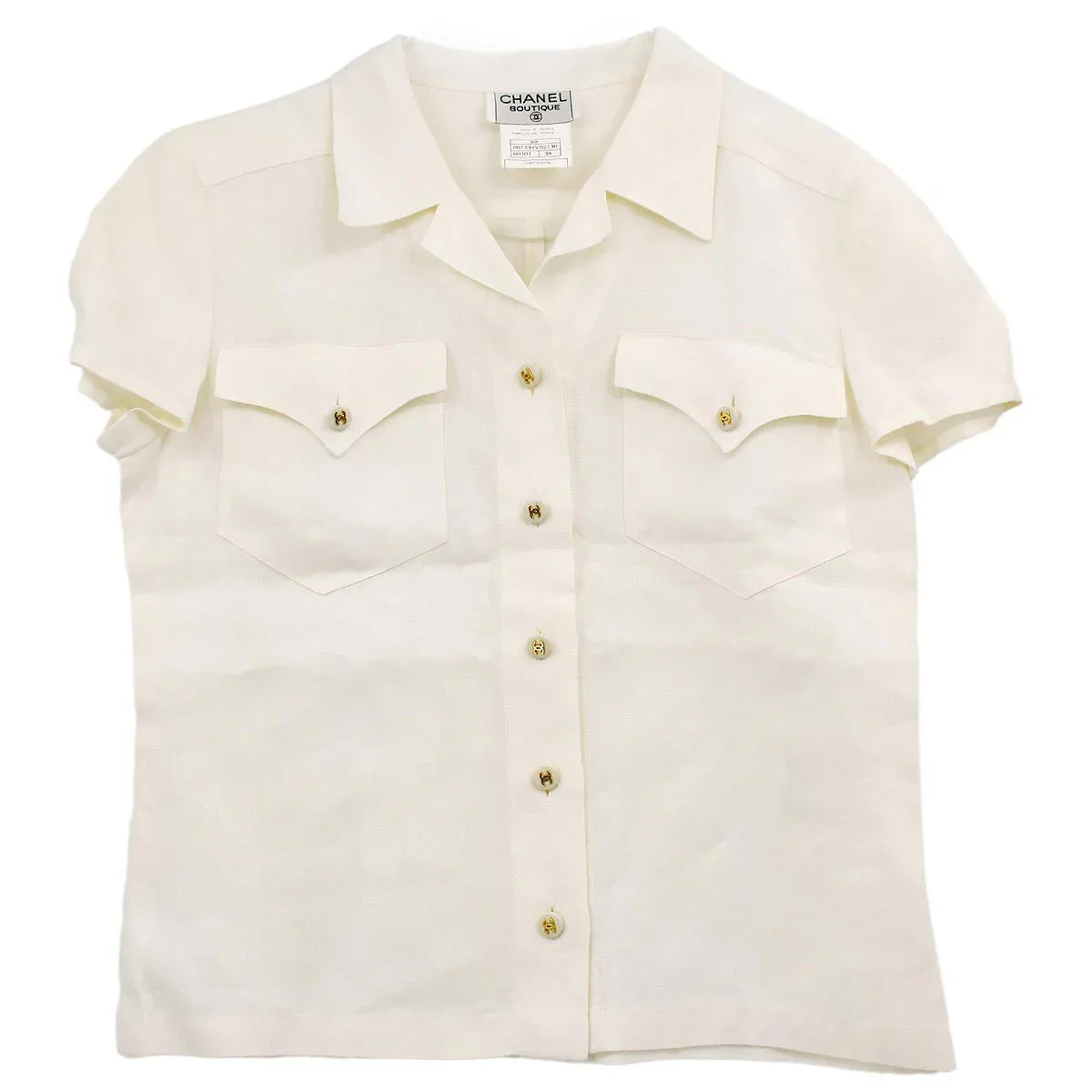 Chanel Shirt White 97P #38