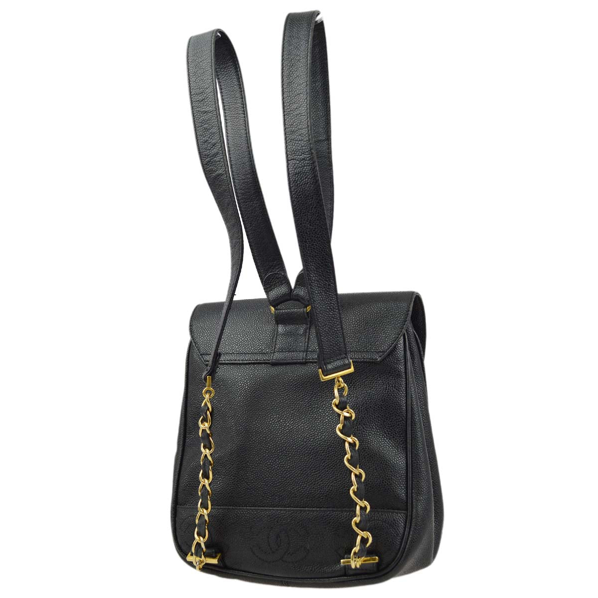 VINTAGE シャネル バックパック キャビア ブラック Chanel 1996-1997 Black Caviar Triple CC Backpack – AMORE