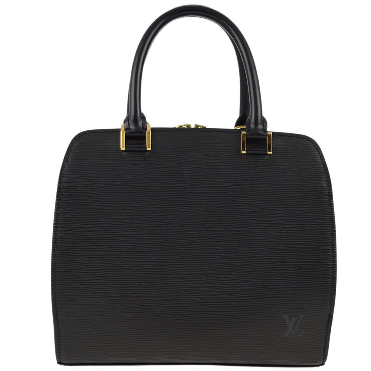 Louis Vuitton 2002 Black Epi Pont Neuf Handbag M52052
