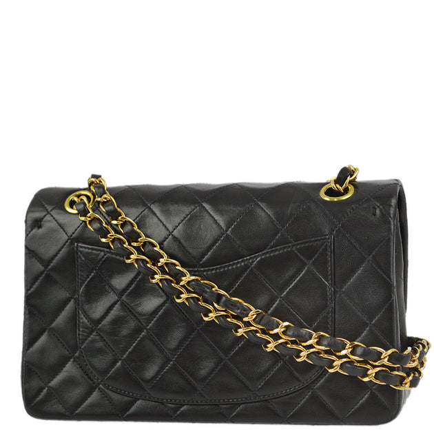 Chanel Black Lambskin Small Classic Double Flap Shoulder Bag – AMORE ...