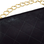 Chanel Black Velvet Chain Handbag