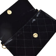 Chanel Black Velvet Chain Handbag