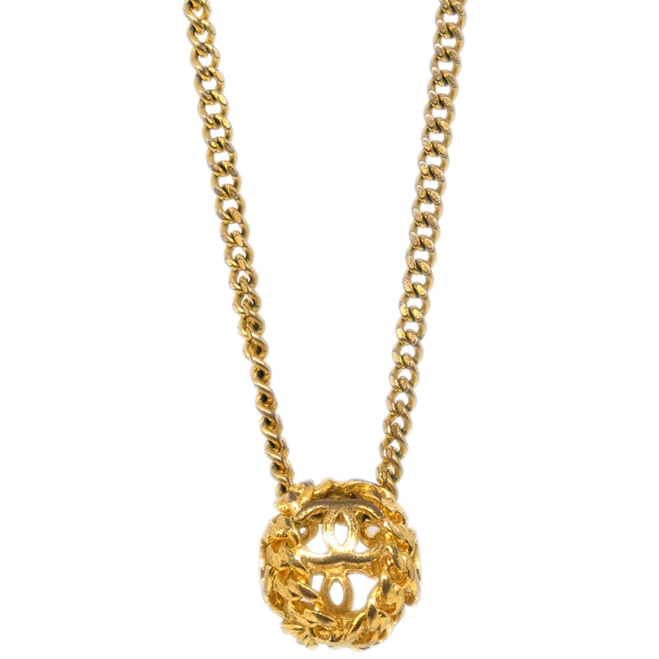Chanel Chain Pendant Necklace Gold 98A