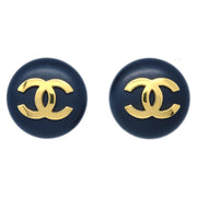 Chanel Black Button Earrings Clip-On 24
