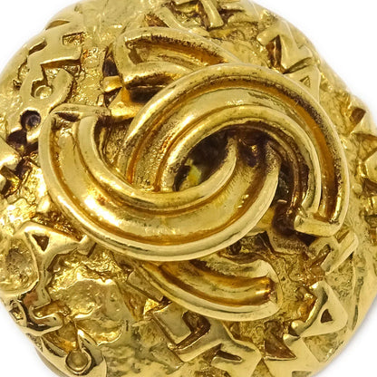 Chanel Button Earrings Clip-On Gold 95A