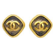 Chanel Rhombus Earrings Clip-On Stone Brown 97A