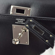 Hermes 2009 Black Box Calf Kelly 32 Sellier 2way Shoulder Handbag