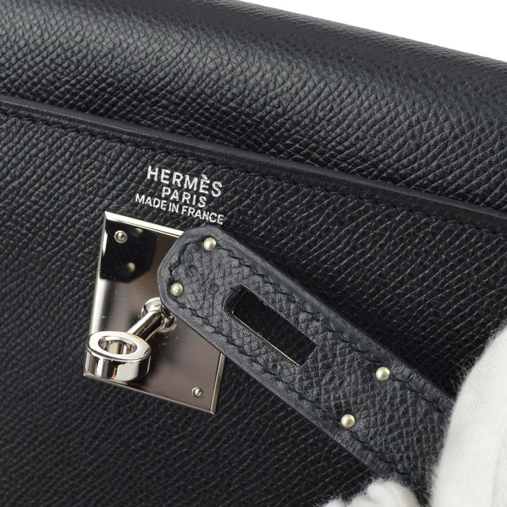 Hermes 2005 Black Epsom Kelly 32 Retourne 2way Shoulder Handbag