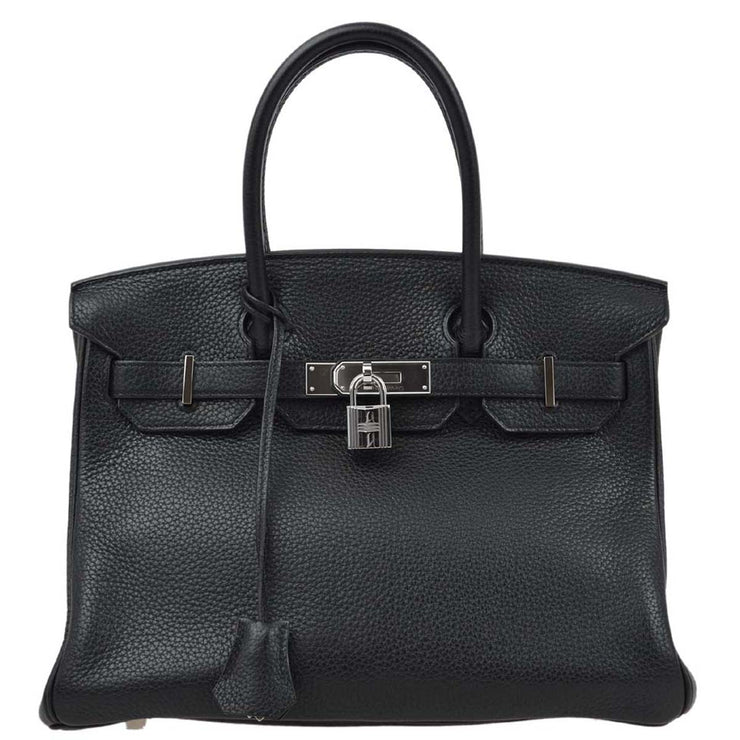 Hermes 2013 Black Taurillon Clemence Birkin 30 Handbag