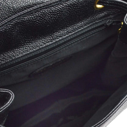 Chanel 1996-1997 Black Caviar Triple CC Backpack
