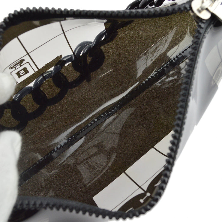 Chanel Black Vinyl Window Chain Shoulder Bag