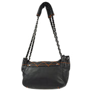 Chanel Black Lambskin Wild Stitch Chain Shoulder Bag