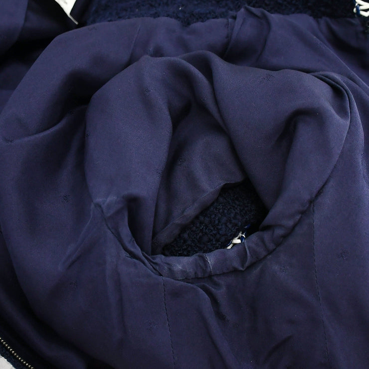 Chanel Setup Suit Jacket Skirt Navy 94P #38