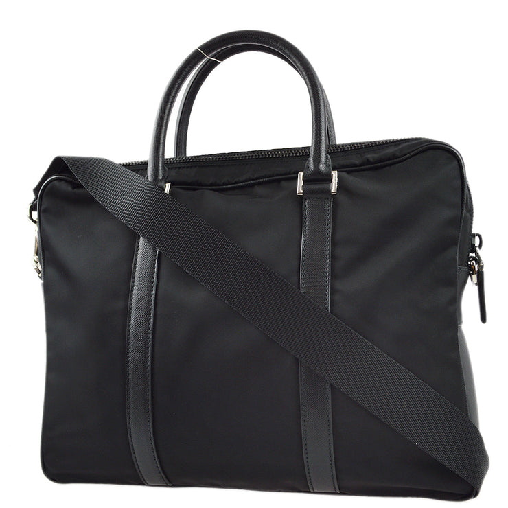 Prada Black Nylon 2way Briefcase Shoulder Handbag