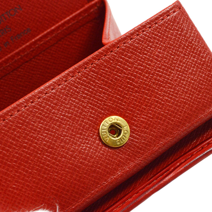 Louis Vuitton 1998 Red Epi Porte Monnaie Boite Coin Wallet M93697
