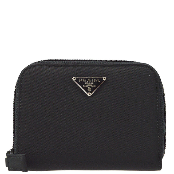Prada Black Nylon Zippy Wallet