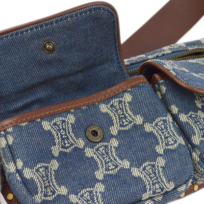 Celine Blue Denim Macadam Bum Bag Waist Pouch