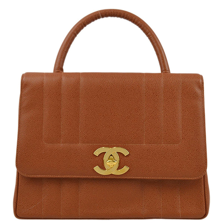 Chanel Brown Caviar Mademoiselle Straight Flap Handbag