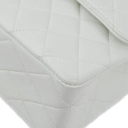 Chanel White Lambskin Medium Classic Double Flap Shoulder Bag