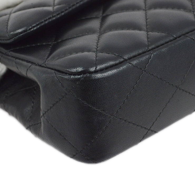 Chanel Black Lambskin East West Shoulder Bag