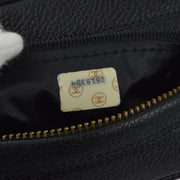 Chanel Black Caviar V Stitch Fringe Camera Bag Mini
